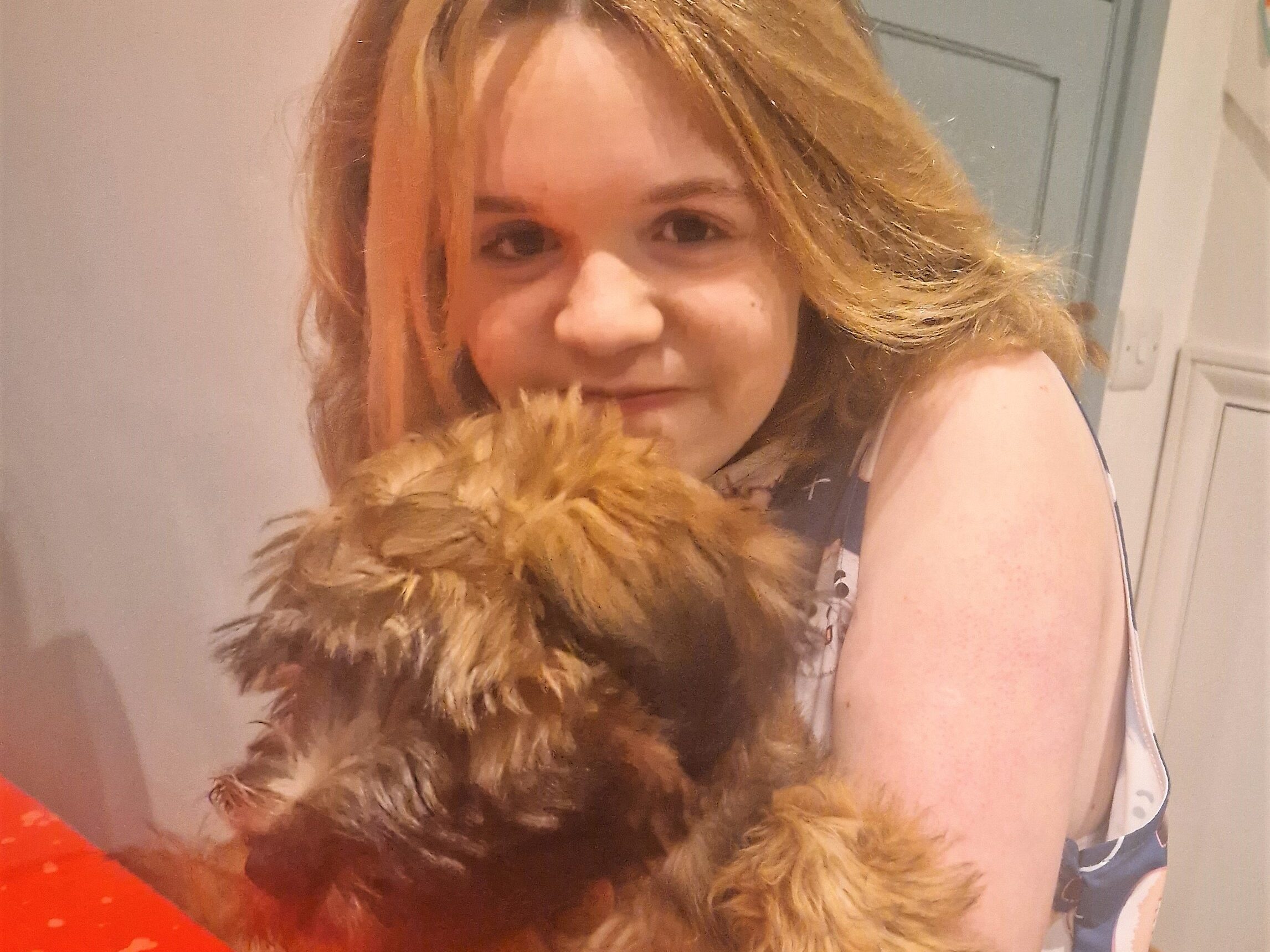 Puppy Jake the dog with Estella 