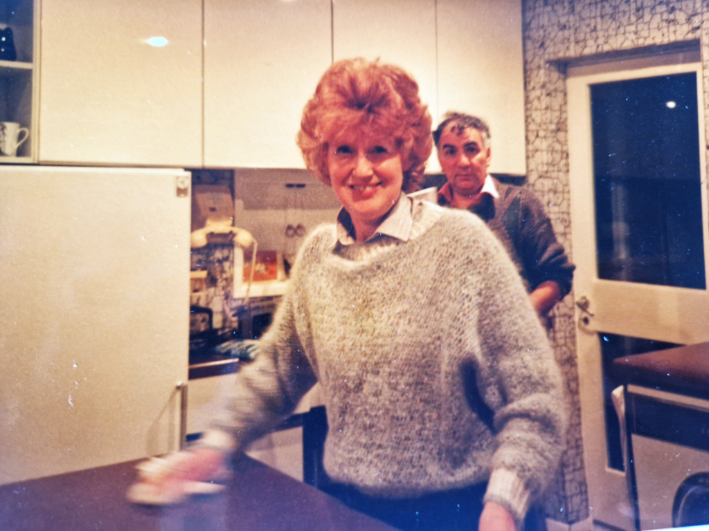 Grandmother Bibi, cook and author of recipes, with Taid, grandfather