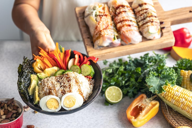 Healthy and simple supper recipes for beginners including grilled lemon herb chicken, quinoa and roasted vegetable bowl, baked salmon, tofu stir-fry, and Mediterranean chickpea salad.