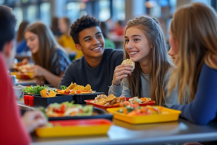 Quick and cheap student meals including one-pot pasta with vegetables, egg fried rice, vegetable stir-fry, bean tacos, and cheesy baked potatoes.