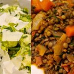 spanish lentil stew with manchego salad bowl