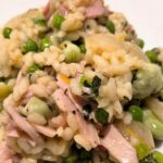 broad bean, ham & mint risotto