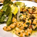 prawns with Caesar salad